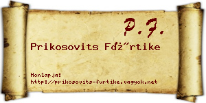 Prikosovits Fürtike névjegykártya